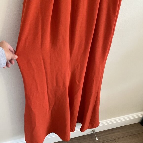 Dress the Population Monroe Side Slit Gown  Poppy Orange Size Large - Picture 9 of 10